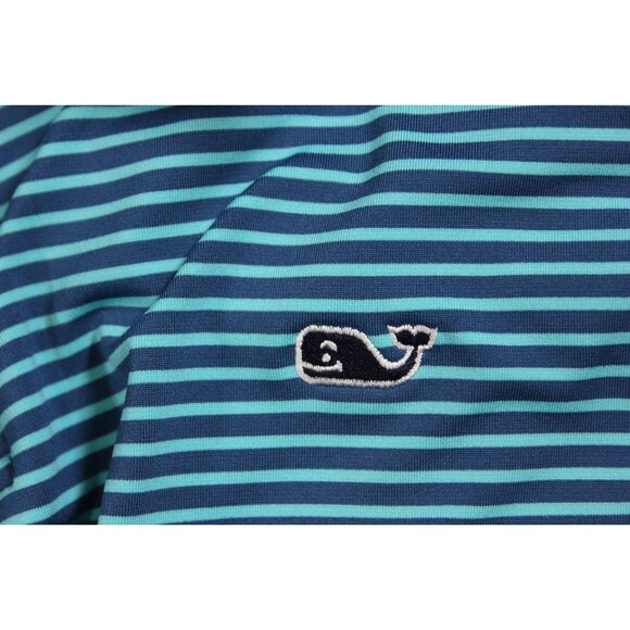 Vineyard Vines Polo Shirt Men Blue Striped On The Go Sankaty Golf OTG  Stretch S - Picture 9 of 10